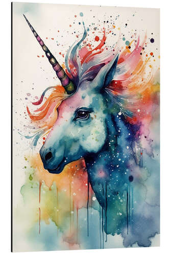 Aluminium print Rainbow Unicorn