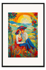 Gerahmter Kunstdruck Liebespaar im Sommer