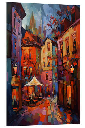 Gallery print Street Scene with Cafe