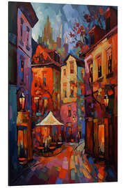 Magnettafel Straßenszene mit Café