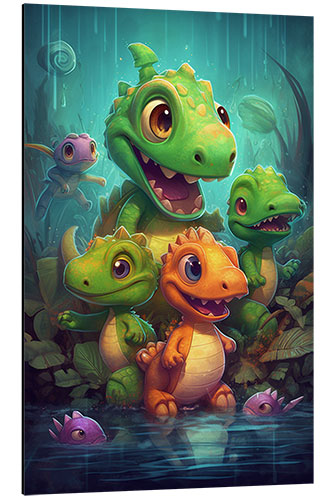 Aluminium print Dinosaur Friends