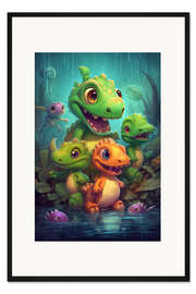 Gerahmter Kunstdruck Dinosaurier Freunde