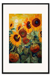 Gerahmter Kunstdruck Sonnenblumen im August