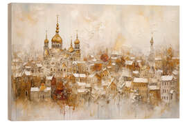 Wood print Golden Town in Hibernation