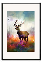 Gerahmter Kunstdruck Majestätischer Hirsch II