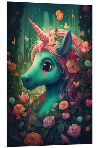 Foam board print Fairytale Unicorn