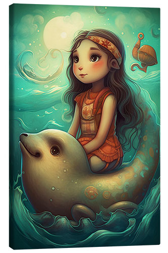 Lerretsbilde The Girl with the Seal