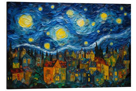 Magnettafel Sternennacht über der Stadt