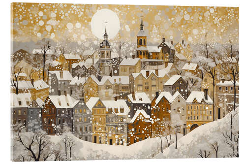 Acrylic print Golden Winter in the City