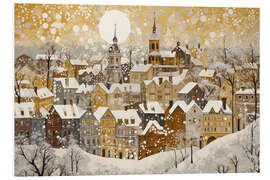 Foam board print Golden Winter in the City