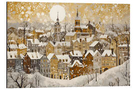 Magnettafel Goldener Winter in der Stadt