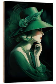 Cuadro de madera Lady in Green II