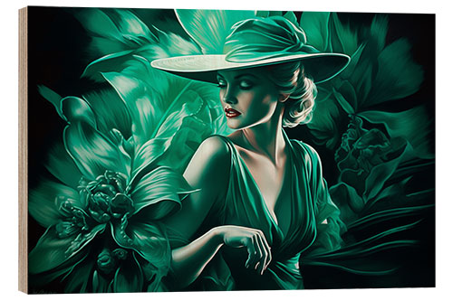 Cuadro de madera Lady in Green I