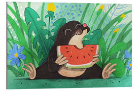 Magnettafel Kleiner Maulwurf mit Melone