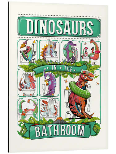 Aluminium print Dinosaurs in the Bathroom