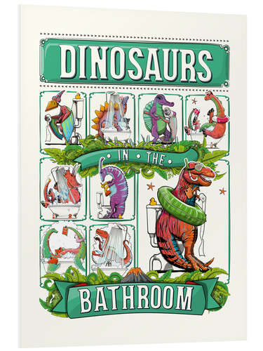 Quadro em PVC Dinosaurs in the Bathroom