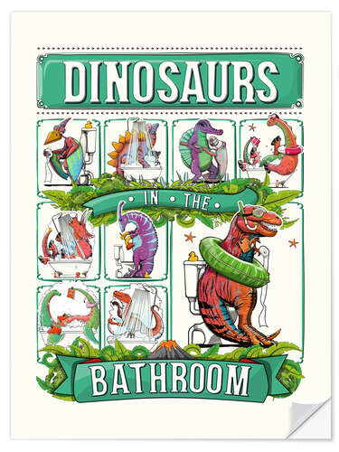 Wall sticker Dinosaurs in the Bathroom