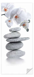Door sticker Wellness, Orchid and Stones - Atteloi