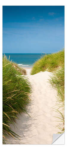 Türtapete Strandaufgang durch die Dünen
