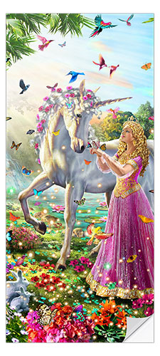 Door sticker Princess and the unicorn