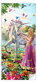 Door sticker Princess and the unicorn - Adrian Chesterman