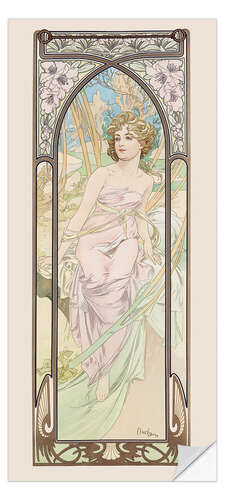 Sticker pour porte Les heures du jour - Éveil du matin, 1899