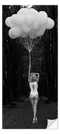 Door sticker Lady With Balloons