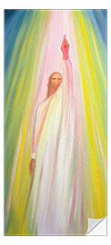 Door sticker Jesus Christ shows us the way to God the Father, 1995 - Elizabeth Wang