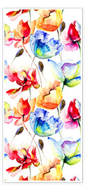 Poster per porte Papaveri e tulipani