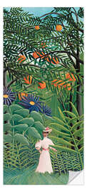 Dørtapet Woman Walking in an Exotic Forest - Henri Rousseau