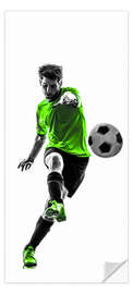 Door sticker Football player kicking