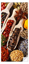 Door sticker Colorful aromatic spices and herbs