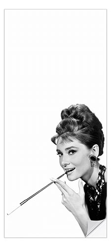 Door sticker Audrey Hepburn with cigarette holder