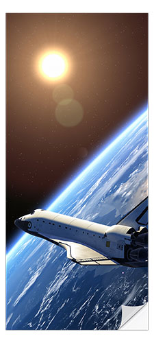 Ovitapetti Space Shuttle Orbiting Earth