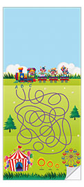 Door sticker Colorful train ride to the circus - Kidz Collection