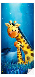 Door sticker Giraffe mother with baby - Stefan Lohr