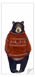 Door sticker Mr. Bearr in Norwegian sweater - Eve Farb