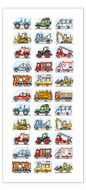 Wandbild  Alle meine Autos - Hugos Illustrations