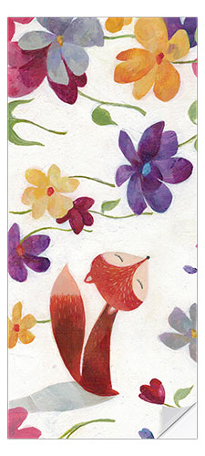 Dørtapet Ræv i et hav af blomster