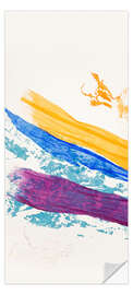 Deursticker Abstract Waves of Washi Blue - Jan Sullivan Fowler
