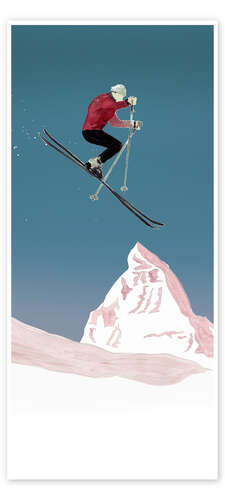 Póster para puertas Ski Jump