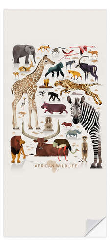 Door sticker Africa's wildlife