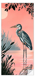 Door sticker Crane in the sunset glow - Vasilisa Romanenko