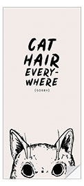Door sticker Cat Hair Everywhere - Velozee