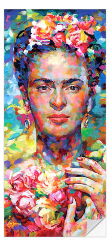 Sticker pour porte Frida Kahlo Colourful