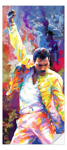 Deursticker Freddie Mercury Pop Art Portrait