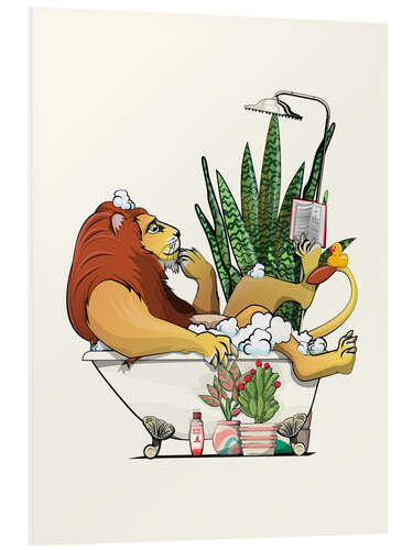 Foam board print Lion in the Bath