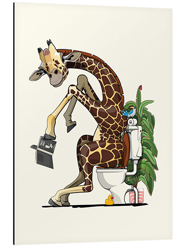 Obraz na aluminium Giraffe Using the Toilet