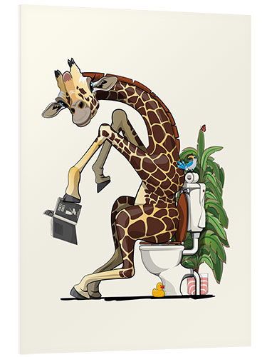 PVC-tavla Giraffe Using the Toilet