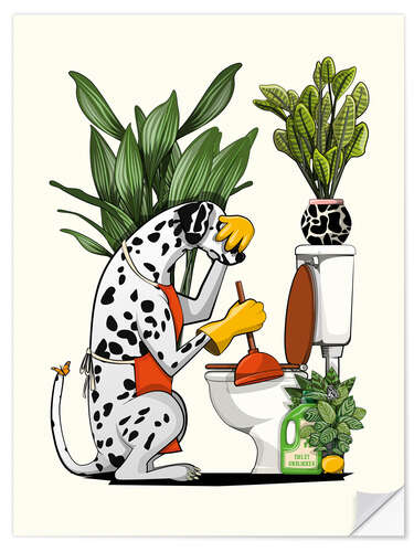 Wall sticker Dalmatian Unblocking Toilet